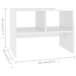 Vidaxl table d'appoint blanc brillant 60x40x45 cm aggloméré