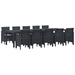 Set de Salle à Manger de Jardin de 11 Pièces avec Coussins Anthracite Poly Rattan
