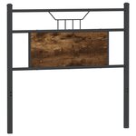 vidaXL Tête de lit chêne fumé 80 cm bois d'ingénierie et acier