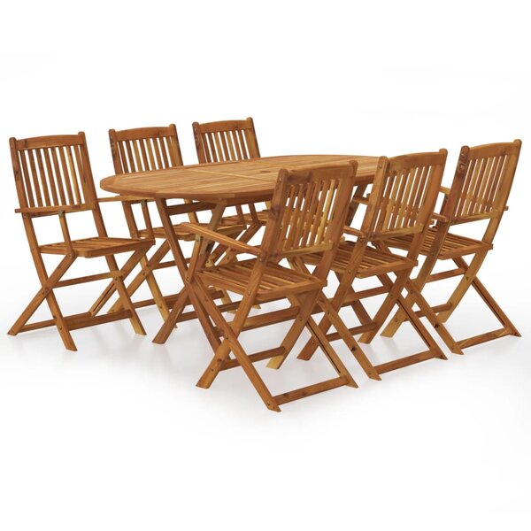 vidaXL Ensemble à manger d'extérieur pliable 7Pièces Bois d'acacia solide