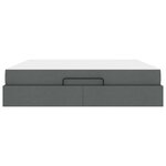 vidaXL Cadre de lit avec stockage Gris foncé 180 x 200 cm tissu