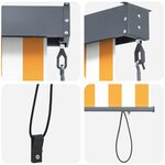 vidaXL Store Roulant Extérieur Rayé Orange et blanc 220 x 250 cm tissu