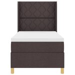 vidaXL Lit à ressorts avec matelas marron foncé  100x200 cm  tissu.
