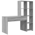 vidaXL Bureau Sonoma gris 138.5 x 55 x 143 cm Bois d'ingénierie