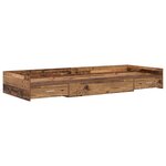 Cadre de lit avec rangement Bois Ancien 90 x 200 cm Bois d'ingénierie