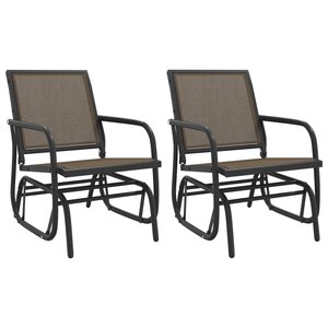 vidaXL Chaises oscillantes de jardin lot de 2 marron 61x76x87 cm
