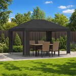 vidaXL Pavillon 4 × 3 m Anthracite Polyester et Acier 190 gsm