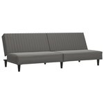 vidaXL Canapé-lit à 2 places avec repose-pied Gris Similicuir