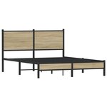 vidaXL Cadre de lit en métal avec tête de lit chêne sonoma 137x190 cm