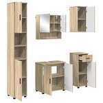 vidaXL Ensemble de mobilier de salle de bain 5 Pièces Chêne sonoma