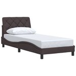 vidaXL Cadre de lit sans matelas marron foncé 90x200 cm tissu