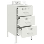 vidaXL Table de chevet blanc 36x39x68 cm acier laminé à froid