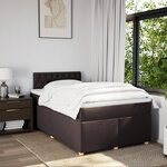 vidaXL Sommier à lattes de lit et matelas marron foncé 120x190cm tissu