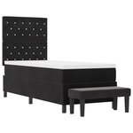 vidaXL Lit à ressorts avec matelas Noir 80 x 200 cm Velours