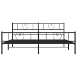 vidaXL Cadre de lit métal sans matelas avec pied de lit noir 183x213cm