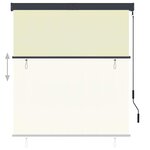 vidaXL Store roulant d'extérieur 140 x 250 cm Crème