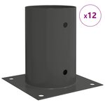 vidaXL Ancre ronde au sol 12 Pièces Anthracite 15 x 15 x 15 cm métal