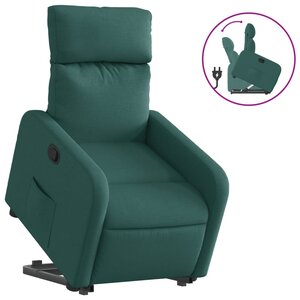 vidaXL Fauteuil inclinable vert foncé tissu