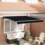 vidaXL Auvent Rétractable Noir 300 x 250 cm Tissu et Aluminium