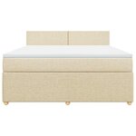 vidaXL Sommier à lattes de lit avec matelas Crème 180x200 cm Tissu