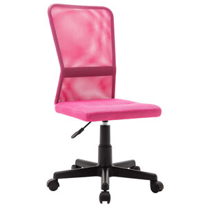 Chaise fauteuil siège de bureau informatique étude Rose 44 x 52 x 100 cm tissu en maille rose 02_0024057