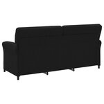 vidaXL Sofa 3 places Noir 198 x 83 x 95 cm Tissu