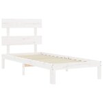 vidaXL Cadre de lit avec tête de lit blanc 90x200 cm bois massif