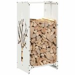 vidaXL Portant de bois chauffage blanc 40x30x80 cm