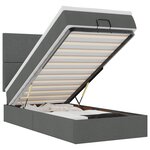 vidaXL Lit ottoman avec matelas et LED gris foncé 90x200 cm tissu
