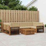 vidaXL Ensemble de canapés d'extérieur 7 Pièces Naturel et Beige