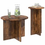 vidaXL Ensemble de tables d'appoint 2 pièces Chêne fumé Ø 45 x 35 cm