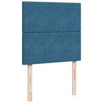 vidaXL Sommier à lattes de lit avec matelas bleu 90x190 cm velours