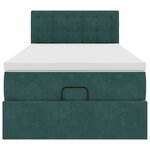 vidaXL Cadre de lit ottoman avec matelas vert foncé 100x200 cm velours