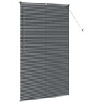 vidaXL Store de Fenêtre avec des rideaux Gris foncé Aluminium