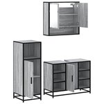 vidaXL Ensemble de meubles de salle de bain 3 Pièces Sonoma gris