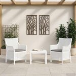 vidaXL Ensemble salon avec coussin 3 Pièces Blanc PP