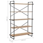 vidaXL Bibliothèque Bois de sapin massif et acier 120x42x180 cm