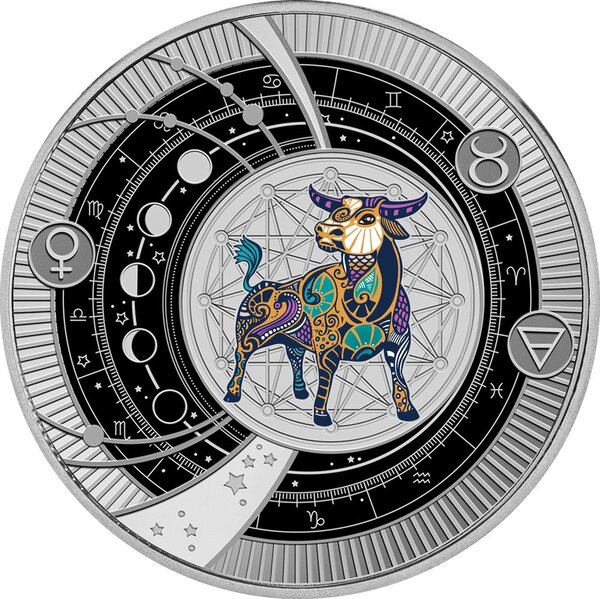 Pièce de monnaie en Argent 500 Francs g 10 Millésime 2025 Zodiac Signs 2025 TAURUS