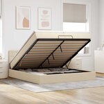 VidaXL Cadre de lit ottoman avec matelas crème 200x200cm tissu