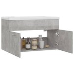 Vidaxl armoire d'évier avec lavabo intégré gris béton aggloméré