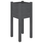 vidaXL Jardinière d'extérieur Gris 31x31x70 cm Bois de pin massif