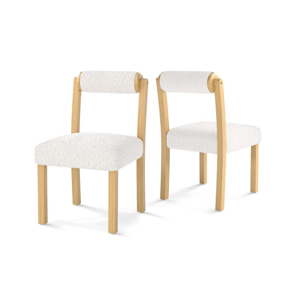 Lot de 2 chaises salle à manger 50 x 59 x 85 cm assise ergonomique ambiance cosy design moderne en bois d'hévéa blanc 20_0011791