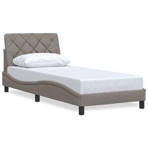 vidaXL Cadre de lit sans matelas taupe 90x200 cm tissu