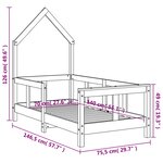vidaXL Cadre de lit pour enfant noir 70x140 cm bois de pin massif