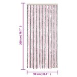 vidaXL Rideau anti-mouches gris argenté et rose 90x200 cm chenille