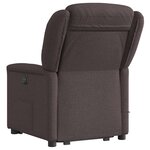 vidaXL Fauteuil inclinable de massage Marron foncé Tissu