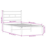 vidaXL Cadre de lit en métal sans matelas chêne fumé 100x200 cm