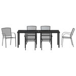 vidaXL Ensemble de salle à manger pour jardin 7 Pièces Anthracite Acier