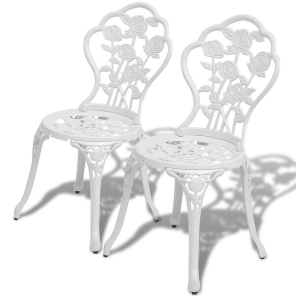 vidaXL Chaises de bistro lot de 2 Aluminium coulé Blanc