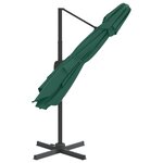 vidaXL Parasol cantilever à double toit Vert 300x300 cm